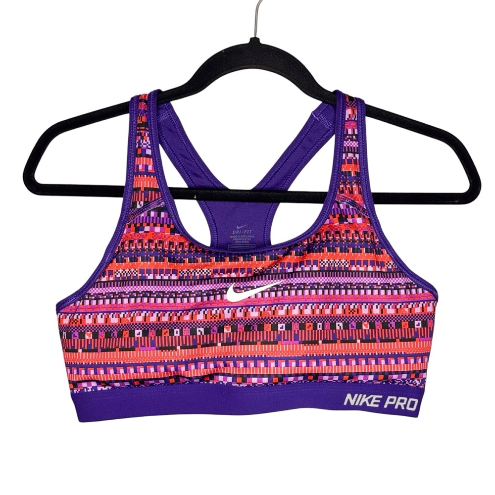 Nike Pro | Dri-Fit Sports Bra | Vibrant Pattern | Size Large (G)